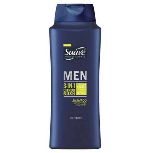 Suave Profesional Men 3 en 1 Shampoo, Acondicionador y Body Wash