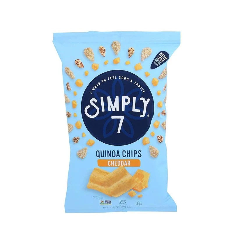 Simply 7 quinoa chips cheddar - Papas fritas de quinoa y queso cheddar 99g