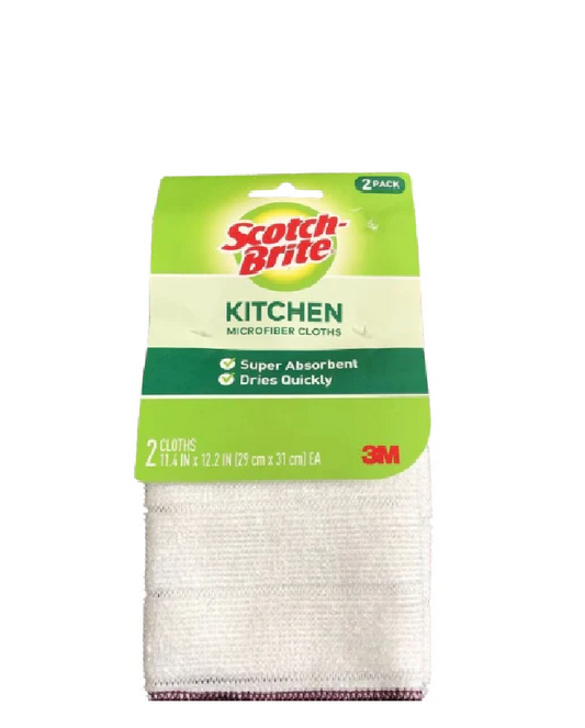 Scotch Brite Kitchen Microfiber Cloths 2 Packs 29cm X 31cm 3M