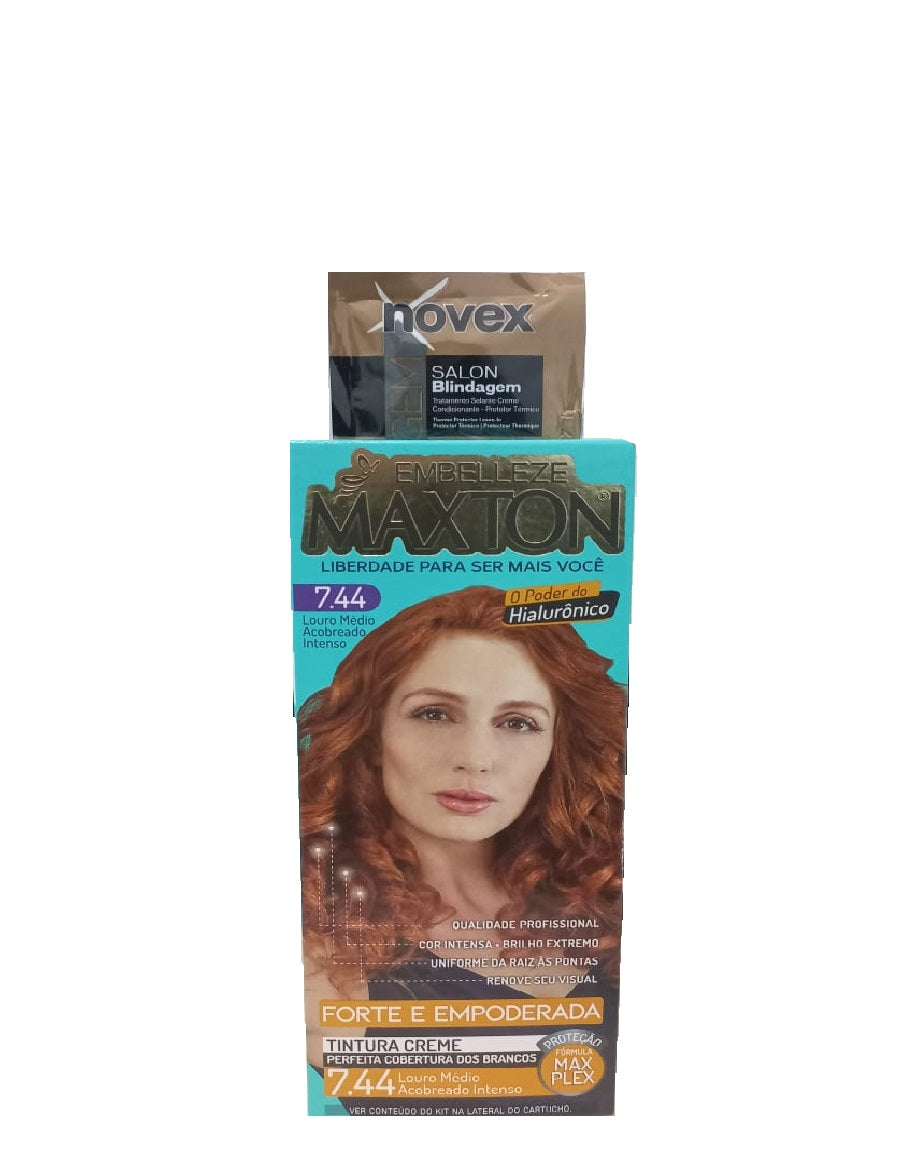 Embelleze Maxton Tinte 7.44 Louro Medio Acobreado Intenso - Rubio Medio Cobrizo Intenso