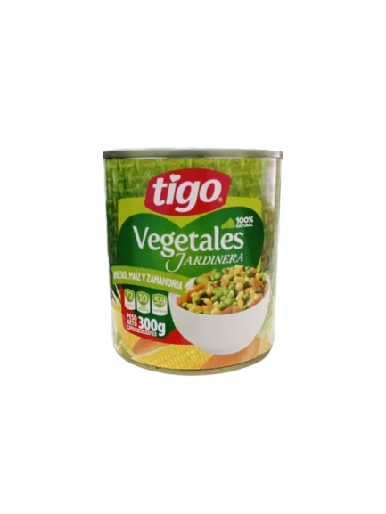 Tigo Vegetales Jardinera Arvejas, Maíz Y Zanahoria 300g