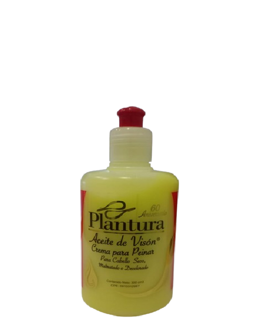 Plantura Crema para Peinar Aceite de Visón para Cabello Seco, Maltratado o Decolorado  300ml