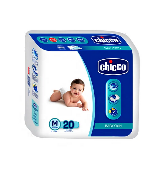 Chicco Pañales Desechables Baby Skin M 5,5-9,5Kg 20 Und