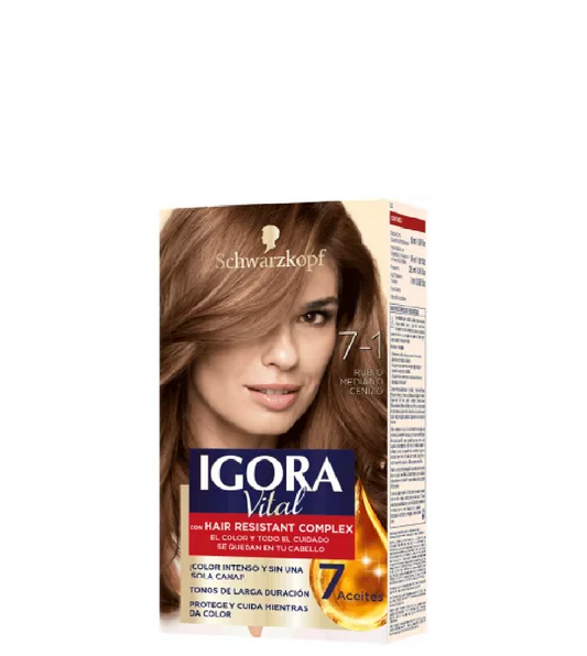 Schwarzkopf Igora Vital Tinte 7-1 Rubio Mediano Cenizo