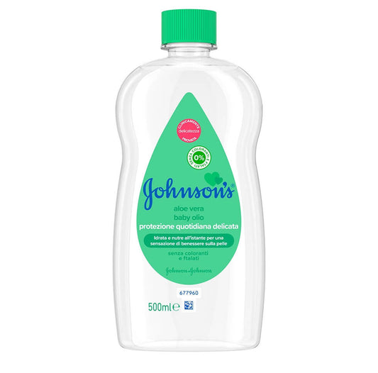 Johnson's Aloe Vera Baby Olio-  Aceite para bebés de aloe vera de Johnson 500ml