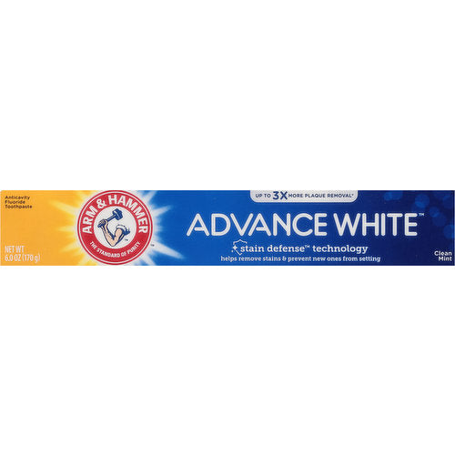 Arm & Hammer Advance White - Pasta de dientes, sabor a menta limpia 170g