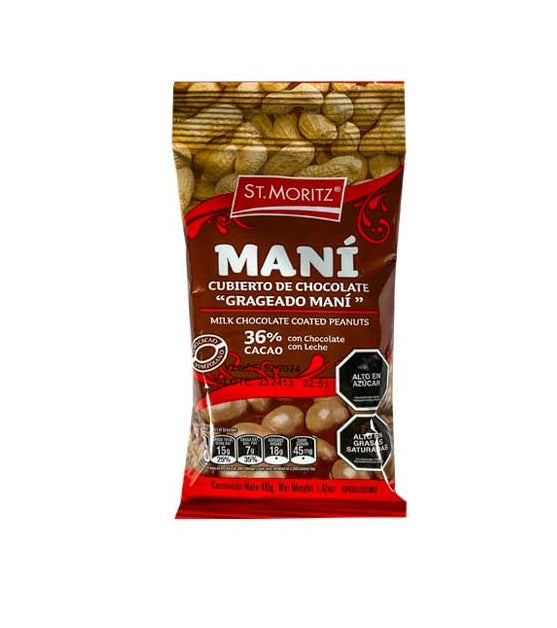 St Moritz Maní Cubierto De Chocolate 40g