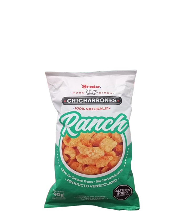 Gralo Pork Rinds Chicharrones Ranch 100% Naturales 40g