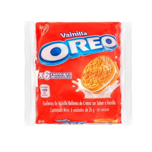 Nabisco Oreo vainilla 6 empaques individuales 192 g