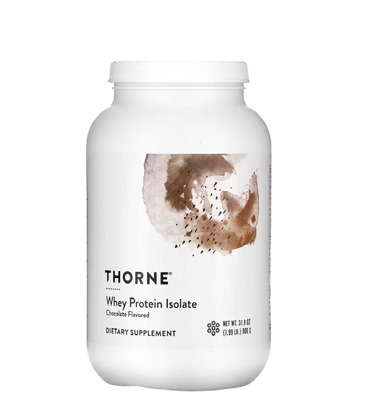 Thorne Whey Protein Insolate Chocolate Flavored Dietary Supplement - Suplemento dietético con sabor a chocolate de 906 g