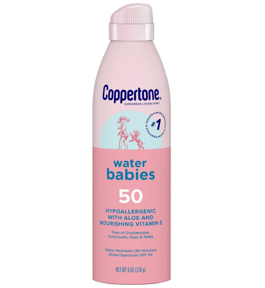 Coppertone - Water Babies 50 hipoalergénico con aloe y vitamina E nutritiva  170g