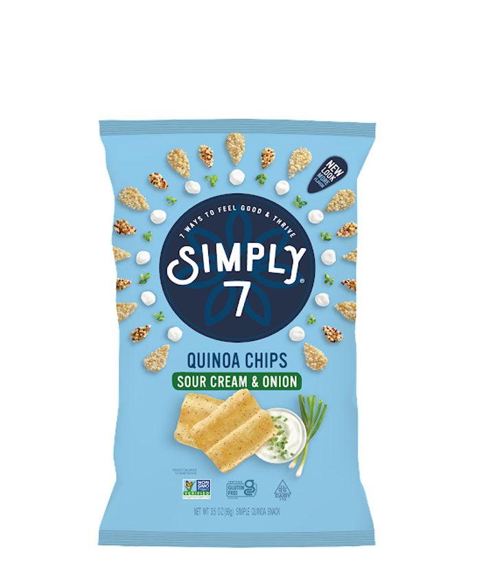 Simply 7 Quinoa Chips Sour Cream & Onion - Papas Fritas De Quinoa Sabor A Crema Agria Y Cebolla 99g