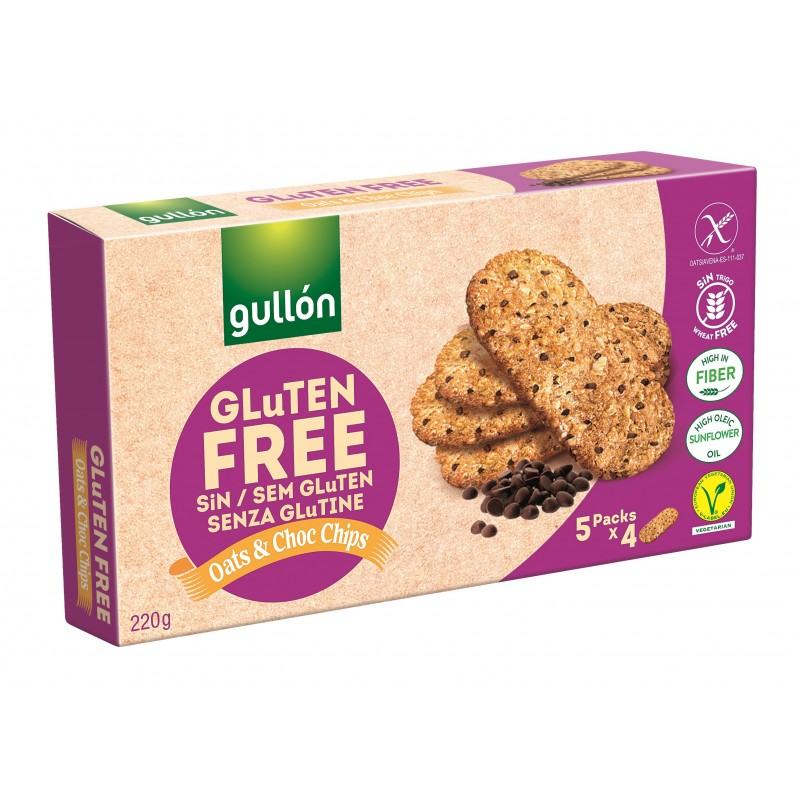 Gullón Oats & Choc Chips galletas -  avena y chips de chocolate 220 g