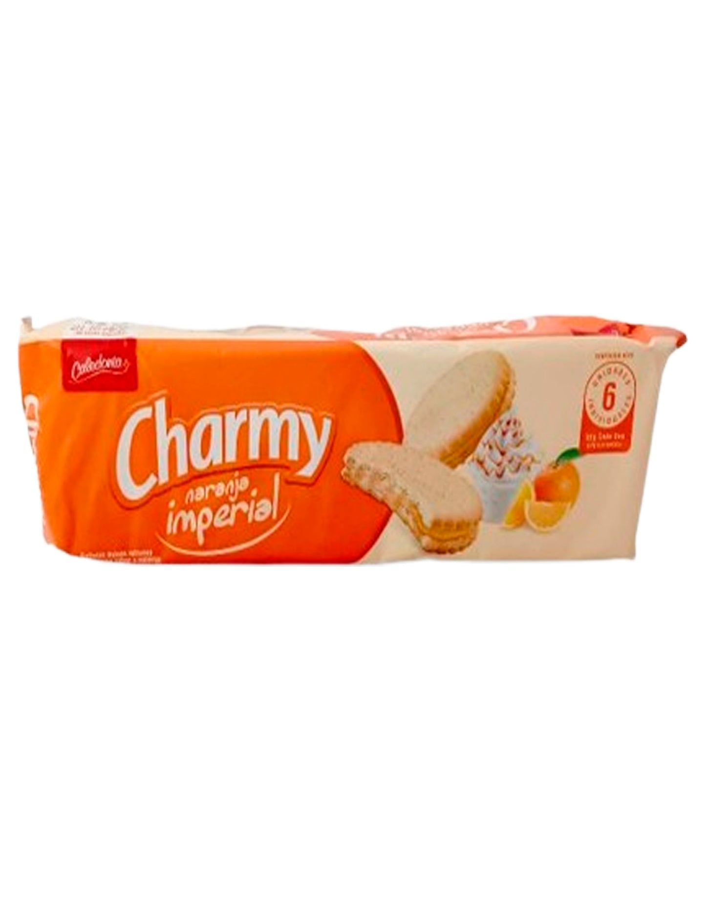 Caledonia Charmy Galleta con sabor a Naranja Imperial - Presentación de 6 Unidades