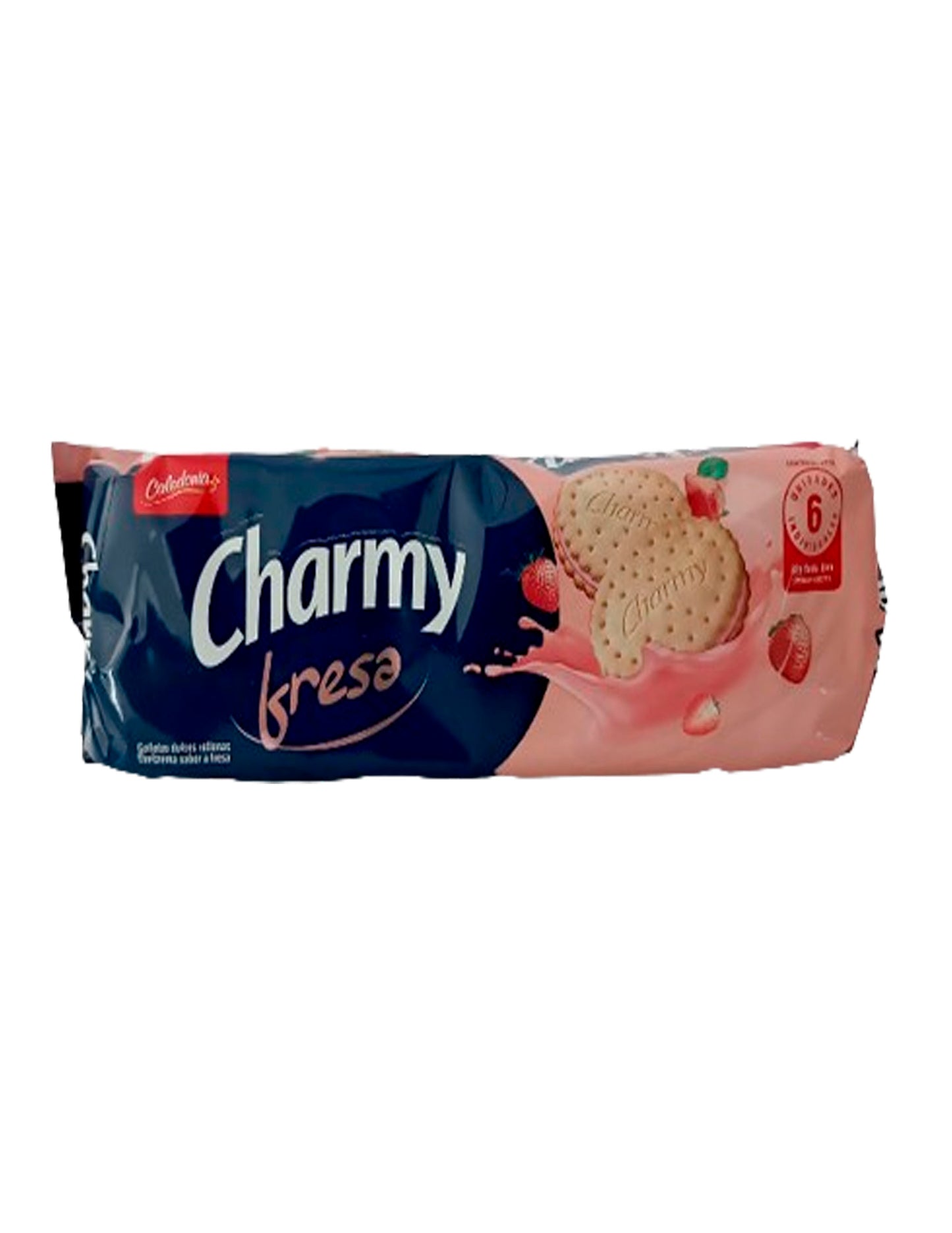 Caledonia Charmy Galleta con Sabor a Fresa - Presentación de 6 Unidades