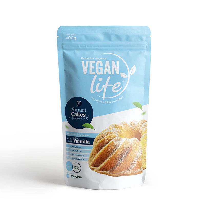 Smart mezcla receta de torta vegana artesanal de Vainilla 400g