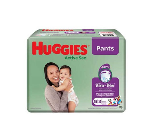 Huggies Pañales Desechables Active Sec G 9-12,5 Kg 30 Und