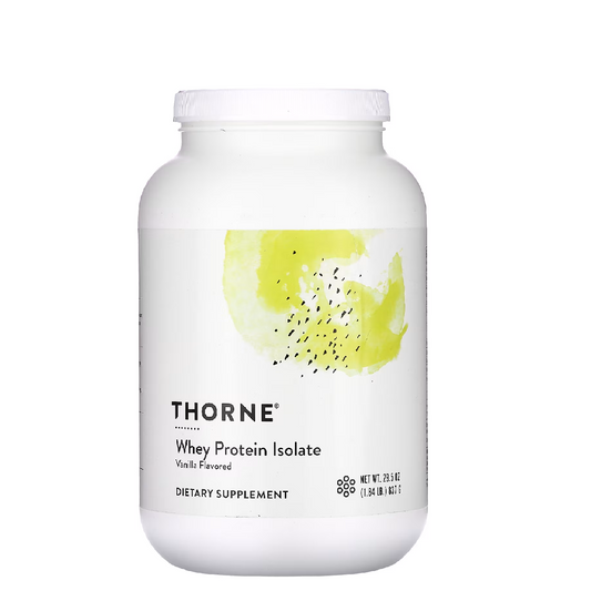 Thorne Whey Protein Insolate Vanilla Flavored Dietary Supplement - Suplemento dietético con sabor a vainilla de 837 g