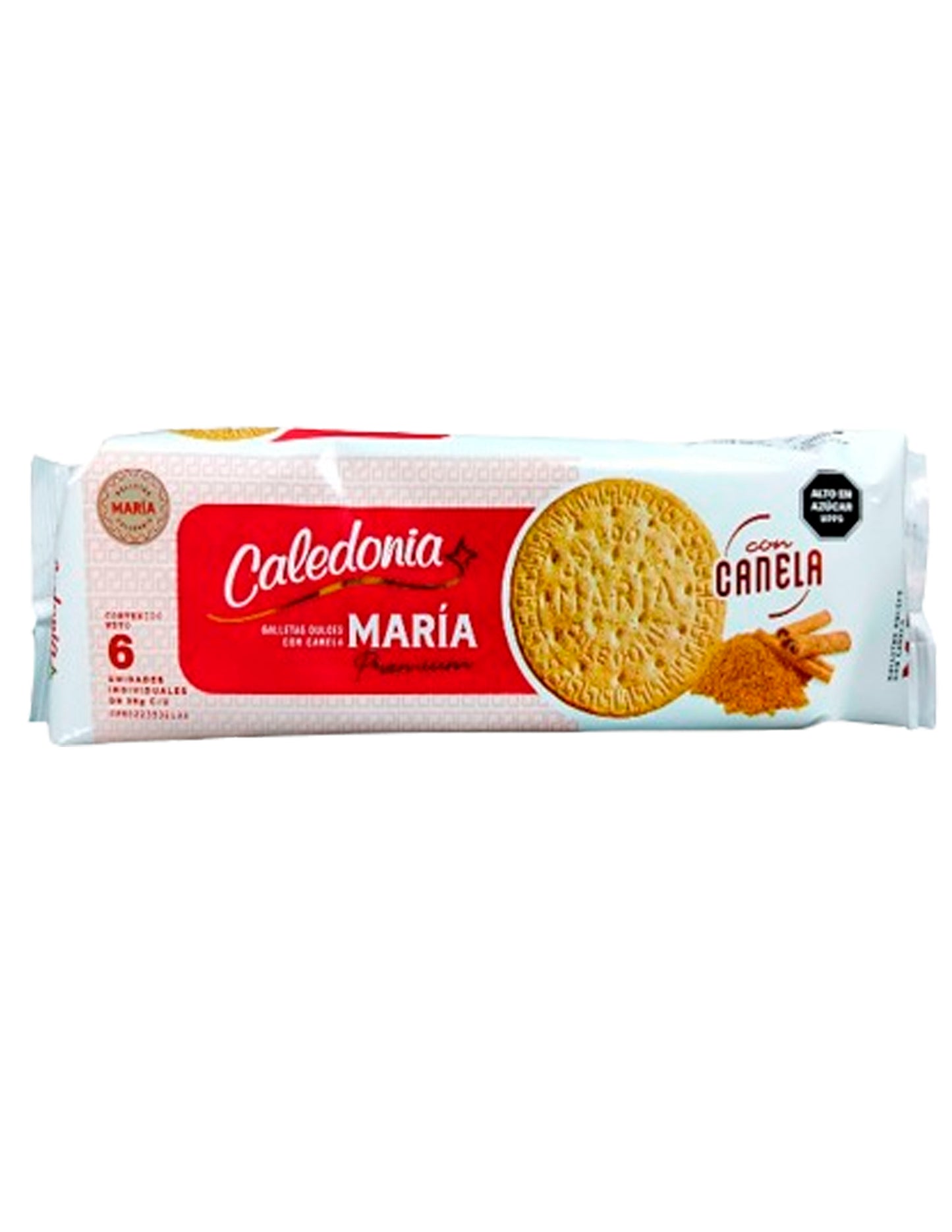 Caledonia Galleta María Premium con sabor a Canela - Presentación de 6 Unidades