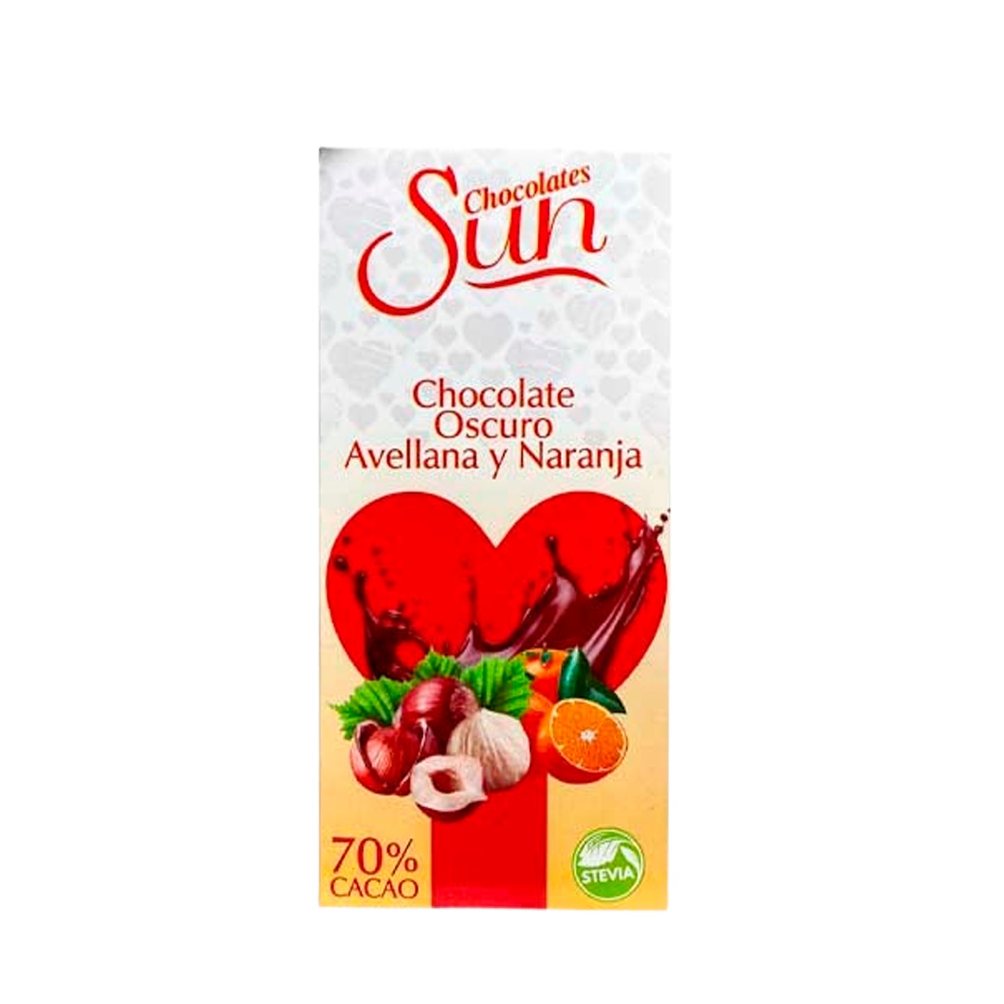 Sun Chocolate Oscuro De Avellana y Naranja 70% Cacao Sin Gluten - Sugar Free 100 gr