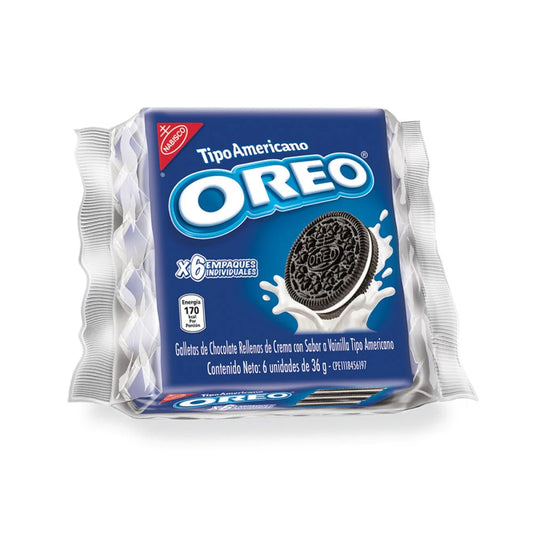 Nabisco  Oreo Tipo Americano 6 empaques 192g