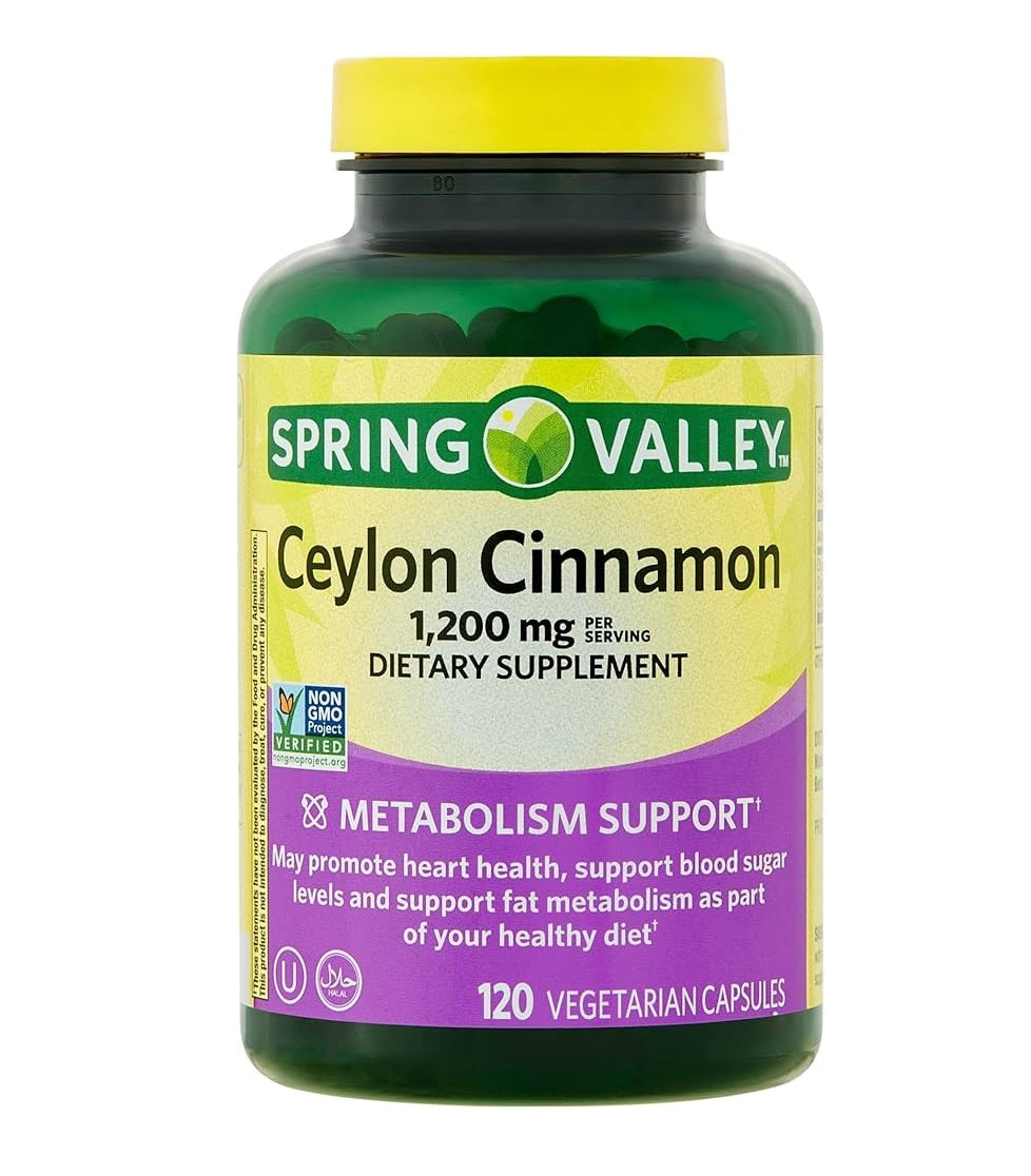 Spring Valley Ceylon Cinnamon (1,200mg) 120 Capsulas Vegetarianas