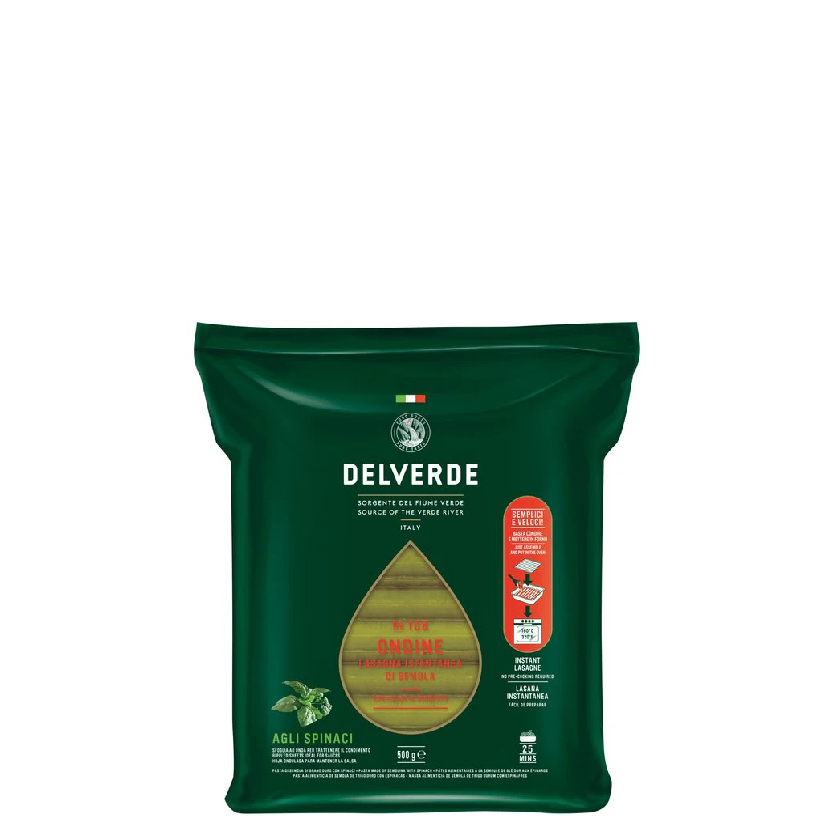 Delverde Ondine 108 Lasagna Istantanea Di Semola Agli Spinaci 500g