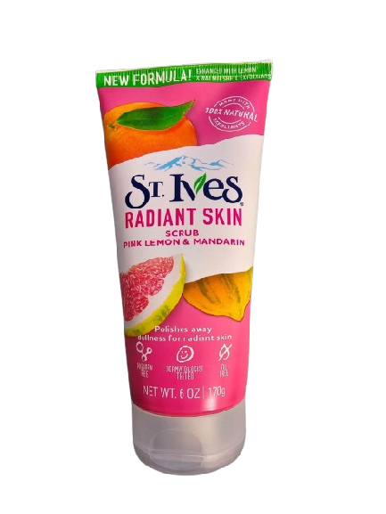 ST. Ives Radiant Skin Scrub Pink Lemon & Mandarin - Exfoliante para piel radiante rosa limón y mandarina 170g