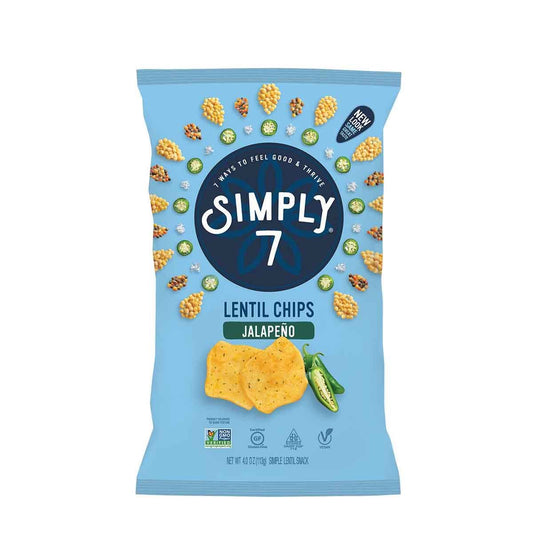 Simply 7 lentil chips jalapeño - Chips de lentejas y jalapeño 113g