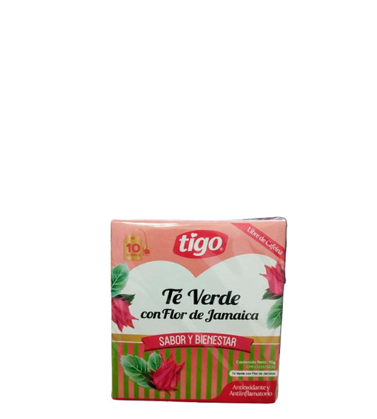 Tigo Té Verde con Flor de Jamaica 10Ud