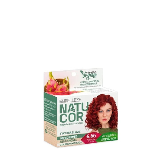 Embelleze Natucor Tinte Vegano 6.66 Vermelho Cereja - Rojo cereza