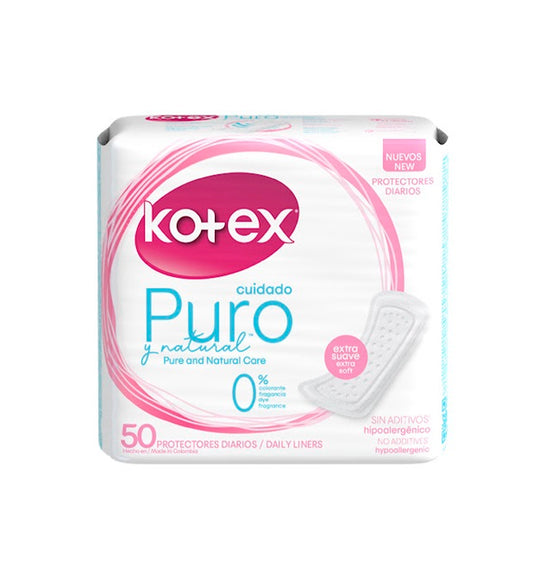 Kotex Protectores Diarios Hechos Sin Colorantes Y Fragancias 50 Toallas
