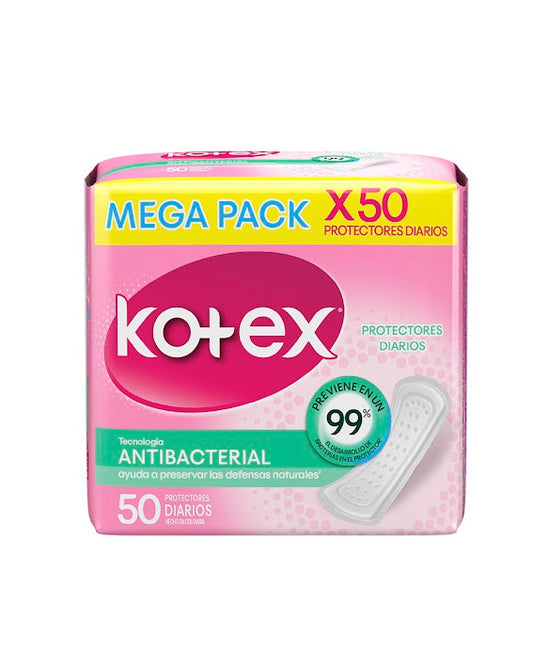 Kotex Protectores Diarios Antibacterial 50 Protectores Diarios