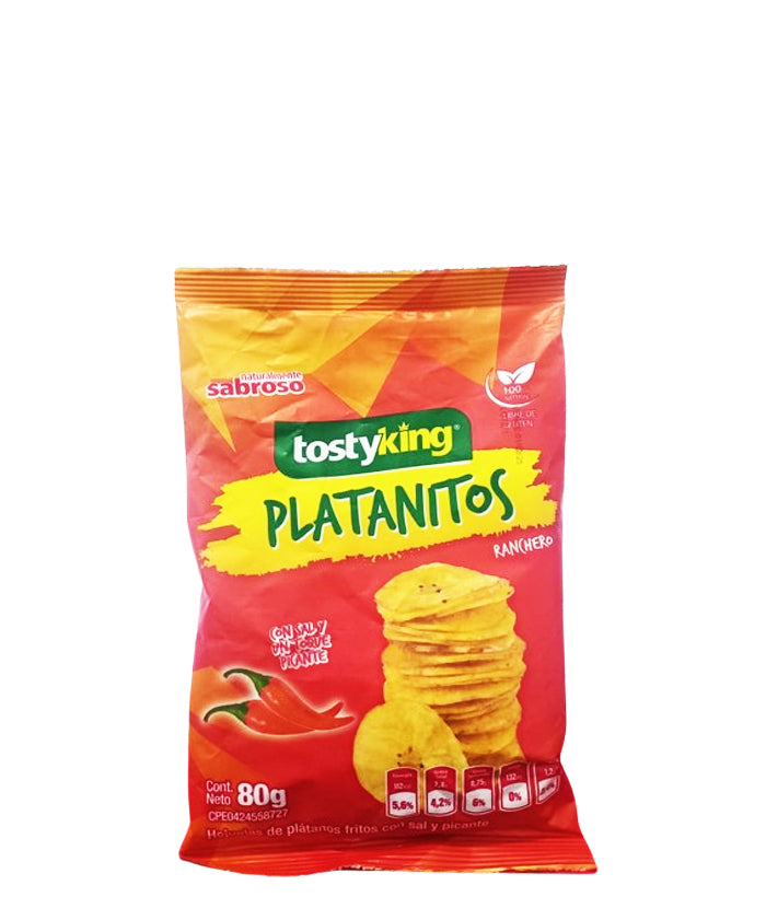 TostyKing Platanitos Ranchero Con Sal Y Un Toque Picante 80g